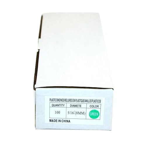5/16" Green Plastic Binding Combs (100pk) - Clearance Sale