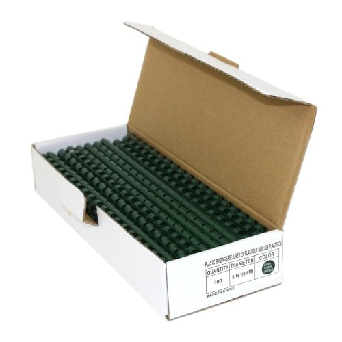 5/16" Hunter Green Plastic Binding Combs - 100pk