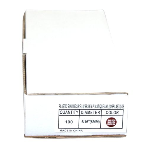 5/16" Maroon Plastic Binding Combs - 100pk