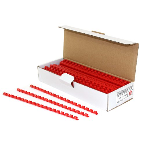 5/16" Red Plastic Binding Combs - 100pk