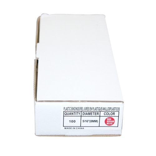 5/16" Red Plastic Binding Combs - 100pk