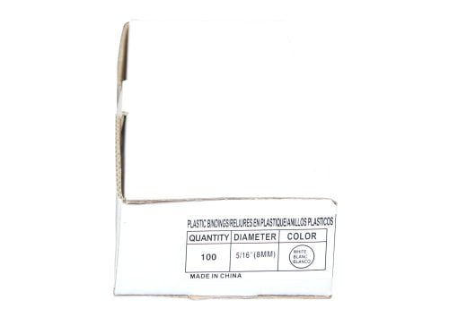 5/16" White Plastic Binding Combs - 100pk