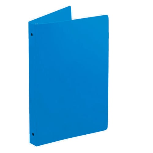 23 Gauge Colonial Blue 5.5" x 8.5" Poly Round 3-Ring Binders - 100pk