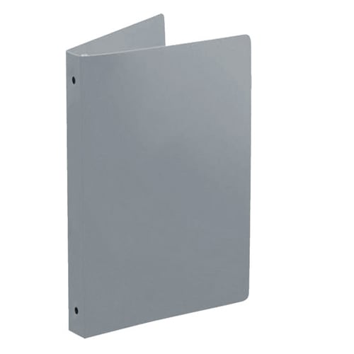 3/4" Gray 23 Gauge 5.5" x 8.5" Poly Round 3-Ring Binders - 100pk