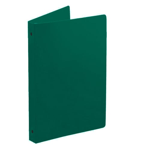 1-1/2" Green 55 Gauge 5.5" x 8.5" Poly Round 3-Ring Binders - 100pk