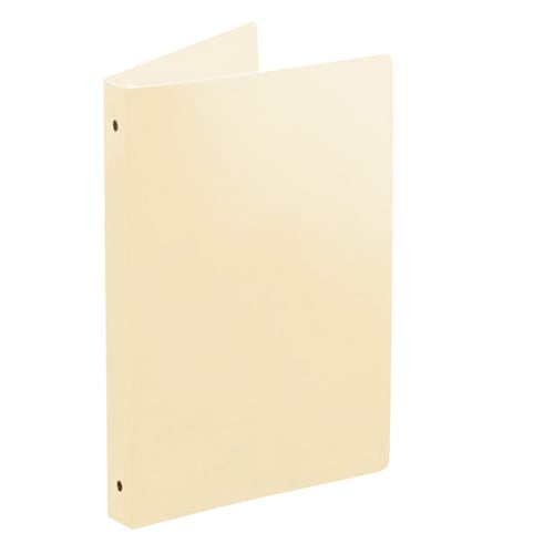 1/2" Ivory 35 Gauge 5.5" x 8.5" Poly Round 3-Ring Binders - 100pk
