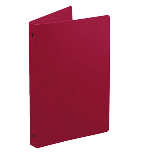1-1/2" Maroon 35 Gauge 5.5" x 8.5" Poly Round 3-Ring Binders - 100pk