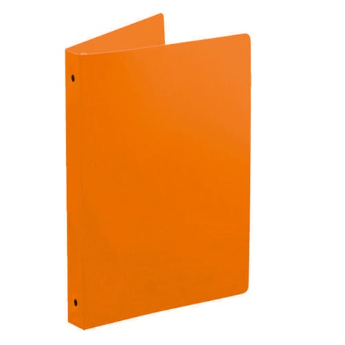 1" Orange 55 Gauge 5.5" x 8.5" Poly Round 3-Ring Binders - 100pk