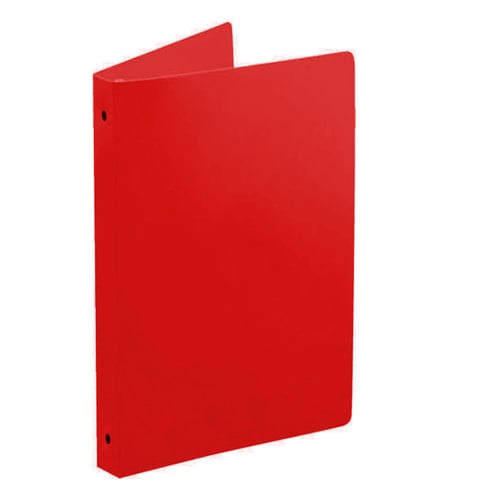 3/4" Red 35 Gauge 5.5" x 8.5" Poly Round 3-Ring Binders - 100pk