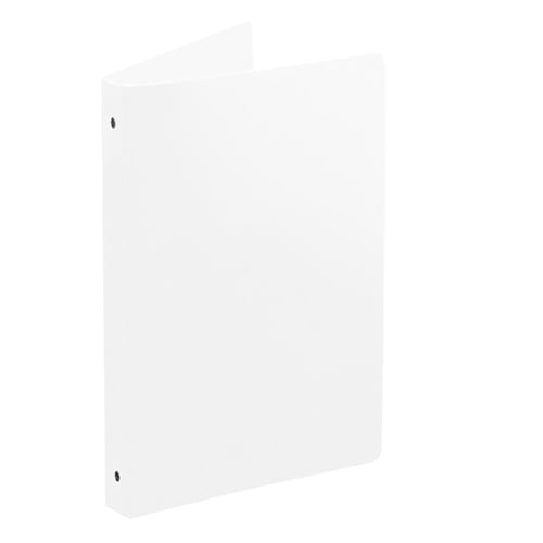 1-1/2" White 35 Gauge 5.5" x 8.5" Poly Round 3-Ring Binders - 100pk