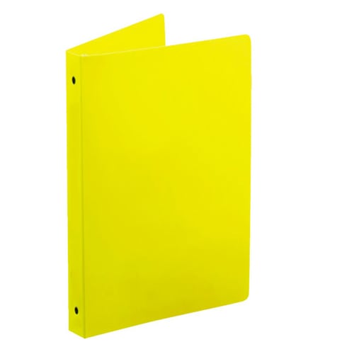 3/4" Yellow 35 Gauge 5.5" x 8.5" Poly Round 3-Ring Binders - 100pk
