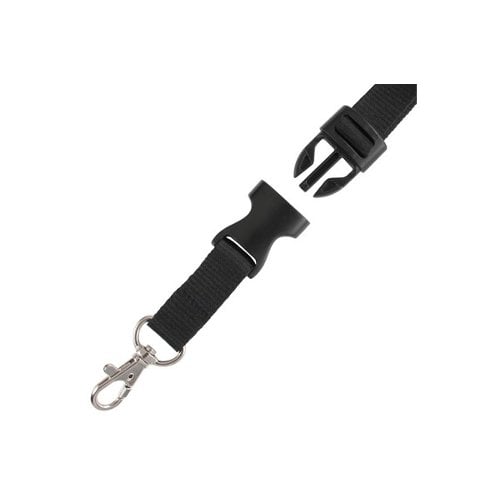 5/8" Black Detachable Breakaway Lanyard with NPS Trigger Snap Hook - 100pk