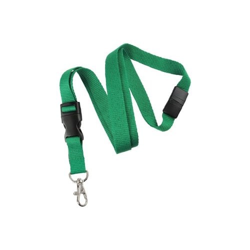 5/8" Green Detachable Breakaway Lanyard with NPS Trigger Snap Hook - 100pk