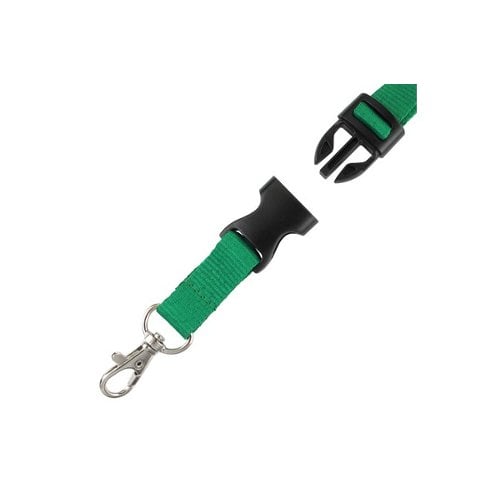 5/8" Green Detachable Breakaway Lanyard with NPS Trigger Snap Hook - 100pk