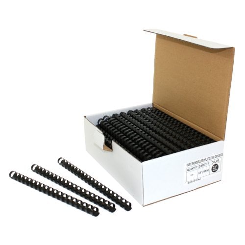 5/8" Black Plastic Binding Combs - 100pk