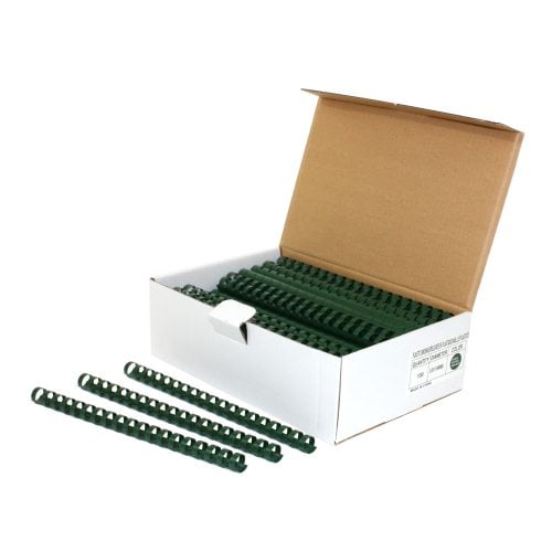 5/8" Hunter Green Plastic Binding Combs - 100pk
