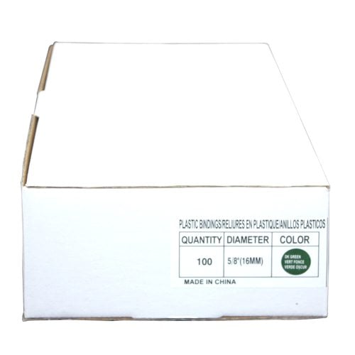 5/8" Hunter Green Plastic Binding Combs - 100pk