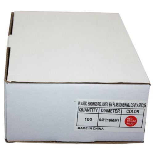 5/8" Red Plastic Binding Combs - 100pk