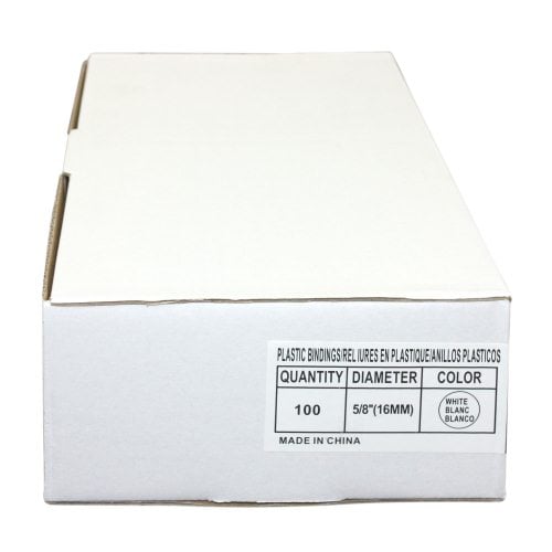 5/8" White Plastic Binding Combs - 100pk
