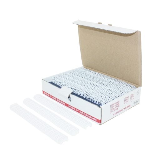 5/8" White Spiral-O 19 Loop Wire Binding Combs - 100pk