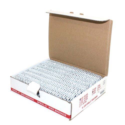 5/8" White Spiral-O 19 Loop Wire Binding Combs - 100pk