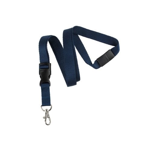 5/8" Navy Detachable Breakaway Lanyard with NPS Trigger Snap Hook - 100pk