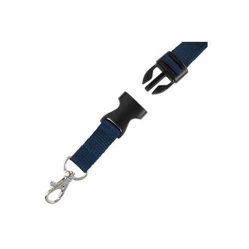 5/8" Navy Detachable Breakaway Lanyard with NPS Trigger Snap Hook - 100pk