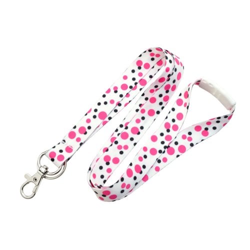5/8" Polka Dot Lanyards with Trigger Hook and Split Ring - 10pk