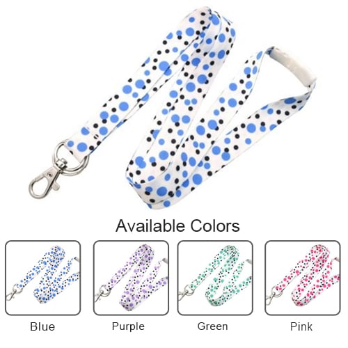 5/8" Polka Dot Lanyards with Trigger Hook and Split Ring - 10pk