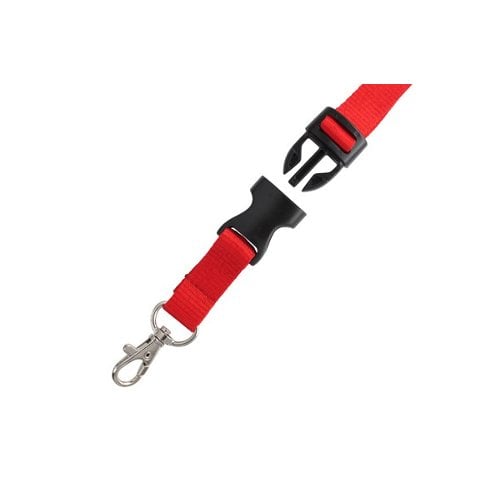 5/8" Red Detachable Breakaway Lanyard with NPS Trigger Snap Hook - 100pk