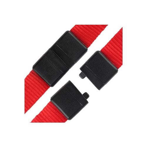 5/8" Red Detachable Breakaway Lanyard with NPS Trigger Snap Hook - 100pk