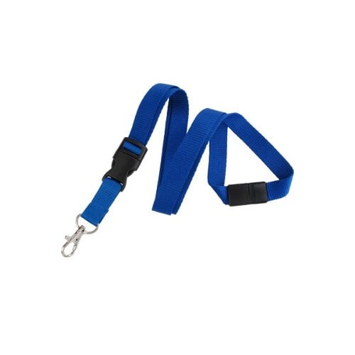 5/8" Royal Blue Detachable Breakaway Lanyard with NPS Trigger Snap Hook - 100pk