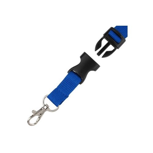 5/8" Royal Blue Detachable Breakaway Lanyard with NPS Trigger Snap Hook - 100pk