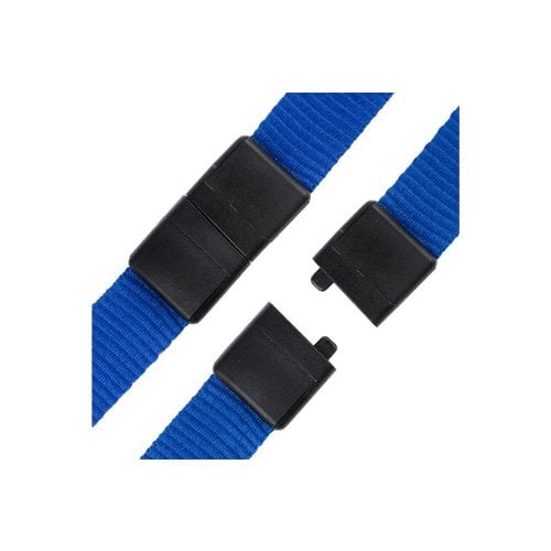 5/8" Royal Blue Detachable Breakaway Lanyard with NPS Trigger Snap Hook - 100pk