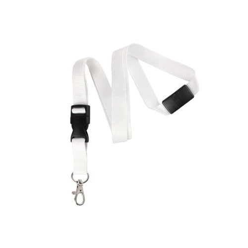 5/8" White Detachable Breakaway Lanyard with NPS Trigger Snap Hook - 100pk