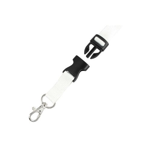 5/8" White Detachable Breakaway Lanyard with NPS Trigger Snap Hook - 100pk