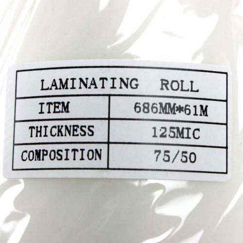 27" x 200' 5mil Standard Roll Laminating Film (Gloss, 1" Core) - 2 Rolls