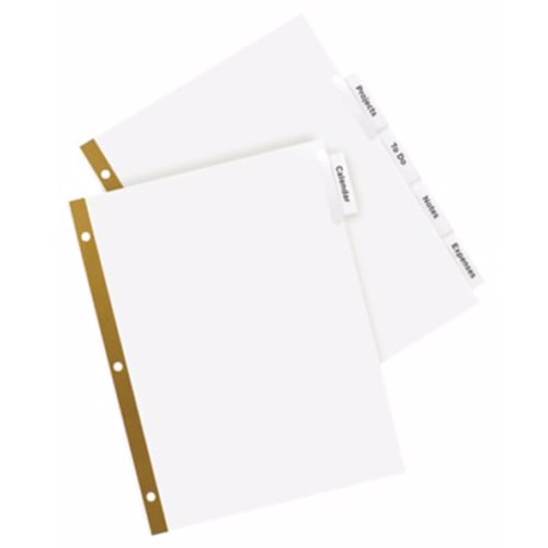 Avery 5-tab White Paper WorkSaver Big Tab Clear Dividers - 11122