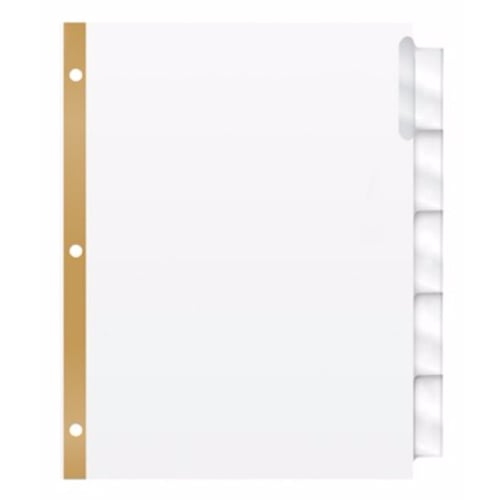 Avery 5-tab White Paper WorkSaver Big Tab Clear Dividers - 11122