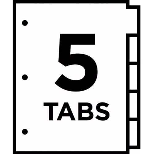 Avery 5-tab White Paper WorkSaver Big Tab Clear Dividers - 11122