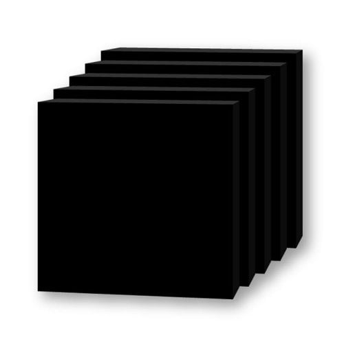 5" x 5" Total Black 3/16" Thick Foam Board Square Sheets - 48pk