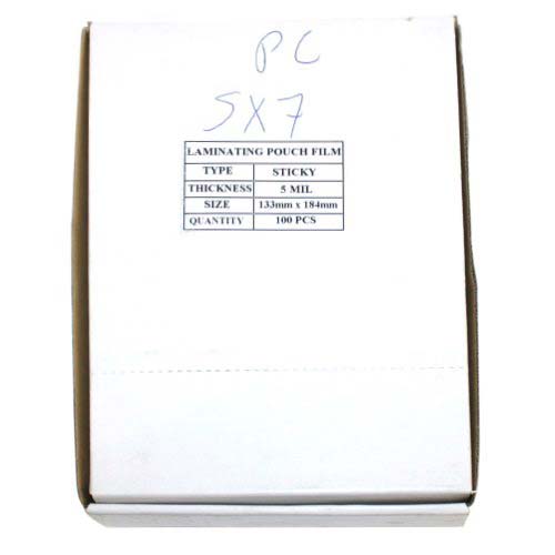 5" x 7" Photo Size Sticky Back Laminating Pouches - 100pk