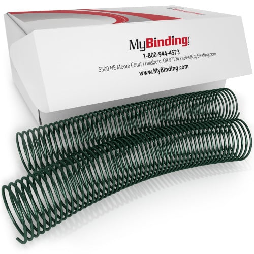 50mm Dark Green 4:1 Pitch Spiral Binding Coil - 100pk