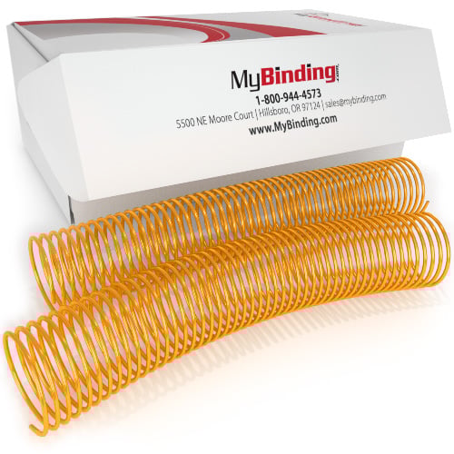 50mm Golden Yellow 4:1 Pitch Spiral Binding Coil - 100pk