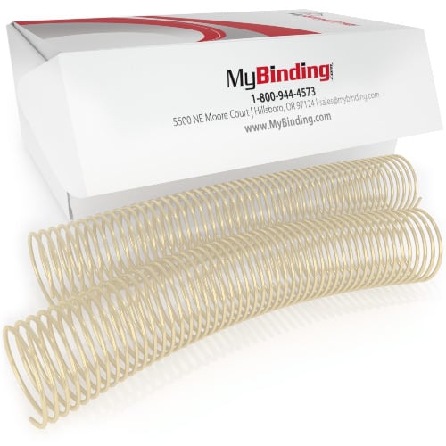 50mm Tan 4:1 Pitch Spiral Binding Coil - 100pk