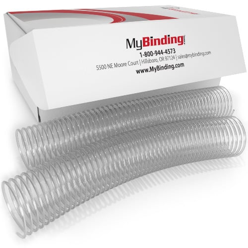 50mm Clear 4:1 Pitch Spiral Binding Coil - 100pk