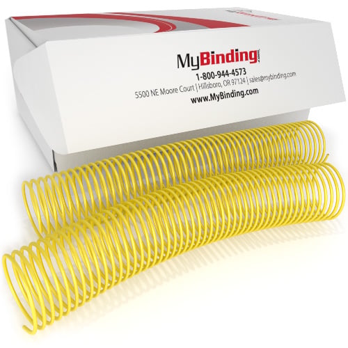 50mm Yellow 4:1 Pitch Spiral Binding Coil - 100pk