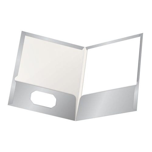 Oxford ShowFolio Gray Laminated Letter-Size Two-Pocket Folders - 25pk