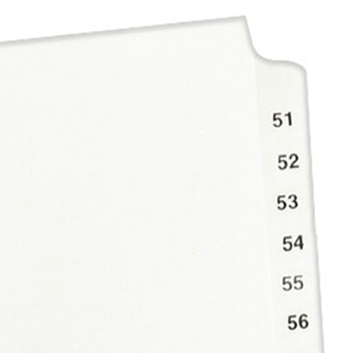 Avery 51-75/TOC Legal 11" x 8.5" Avery Style Collated Dividers - 11396