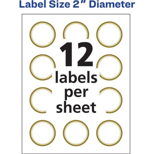 Avery Gold Foil Easy Peel Round Labels - 120pk